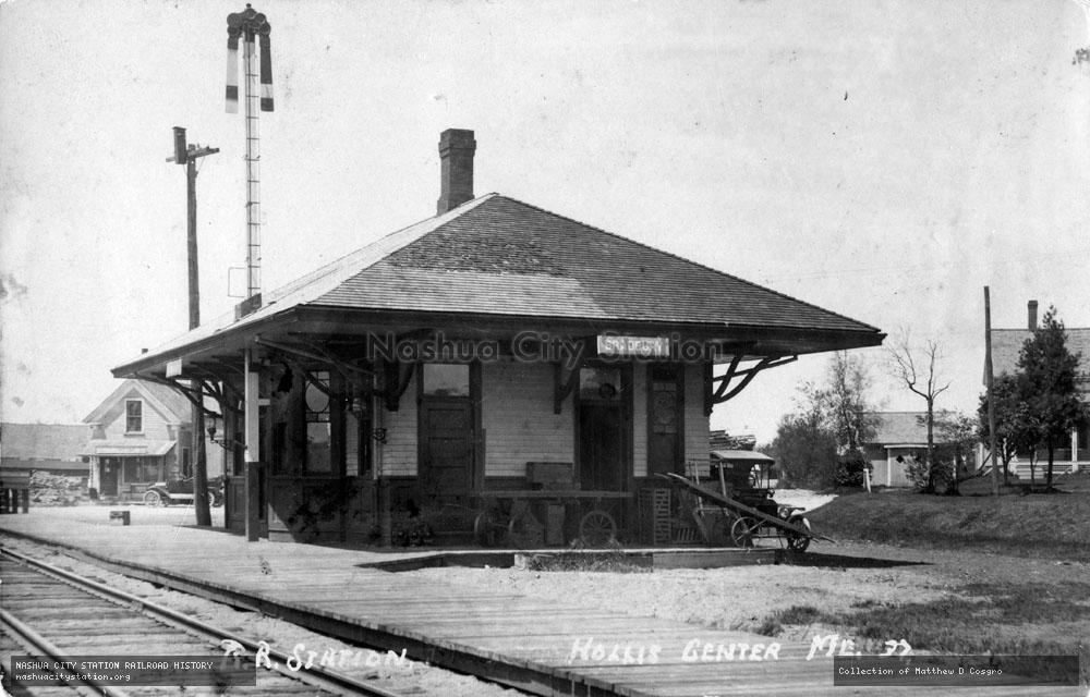 Postcard: Railroad Station, Hollis Center, Maine